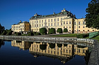 Illustration von Schloss Drottningholm und seinem Park