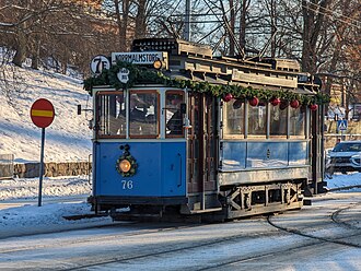 Djurgårdslinjen historische Straßenbahn in Stockholm