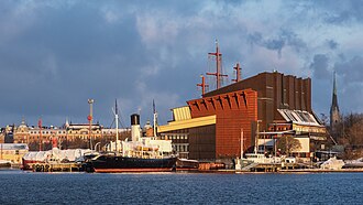 Illustration des Vasa-Museums am Wasser