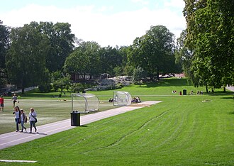 Eis in der Nähe des grünen Vasaparken in Vasastan