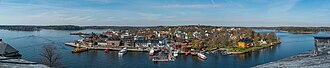 Schärengartenboot auf dem Weg von Stockholm nach Vaxholm